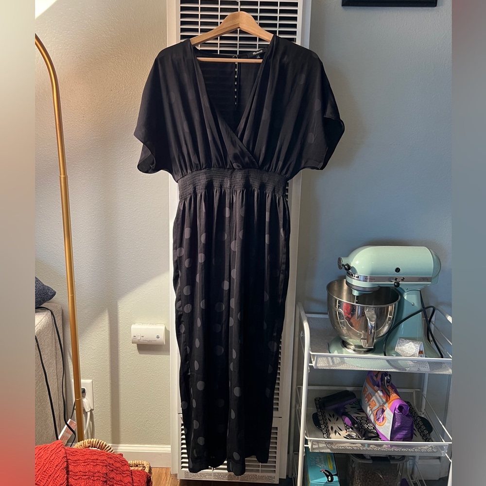 Madewell Black Polka-Dot Jumpsuit